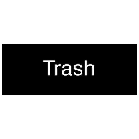 Accuform Trash, Engraved Plastic, 3 in x 8 in PSG872BK